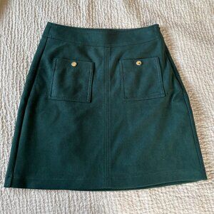 Faux-suede Forest Green Ann Taylor Loft Mini Skirt, Size 2